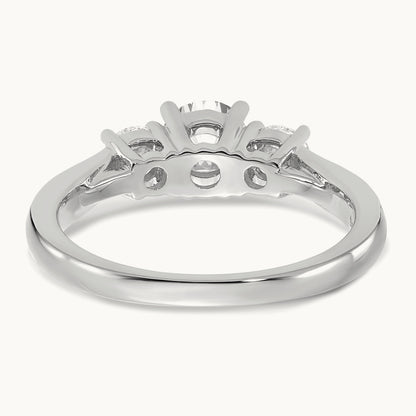 3 Stone Engagement Ring, 0.75-1.50 ct tw Lab-Grown Diamond — 14K White Gold