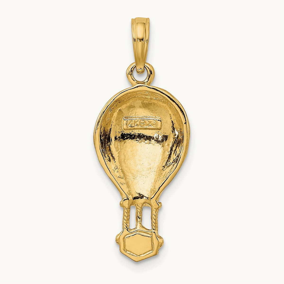 Polished Hot Air Ballon Charm — 14K Yellow Gold