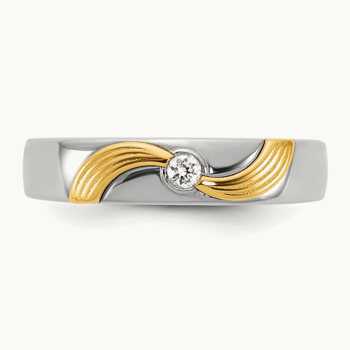 14ktt IB Goodman Mens Polished Complete 1/20ct Diamond Ring