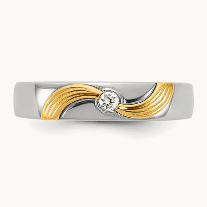 14ktt IB Goodman Mens Polished Complete 1/20ct Diamond Ring