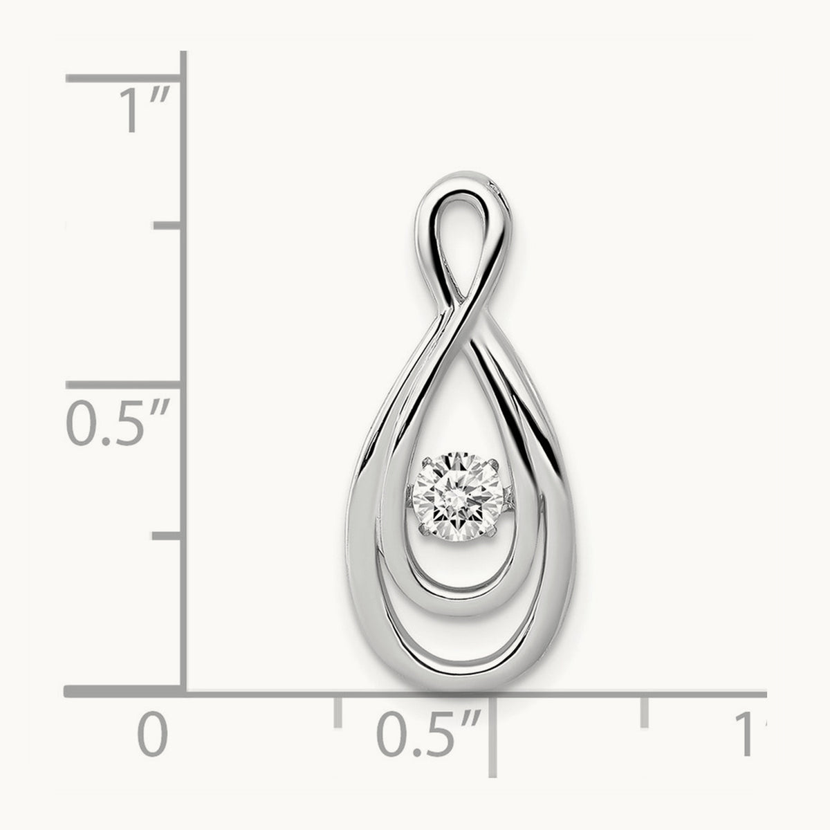 1/4ct. Moving Diamond Infinity Slide Pendant, 14K White Gold