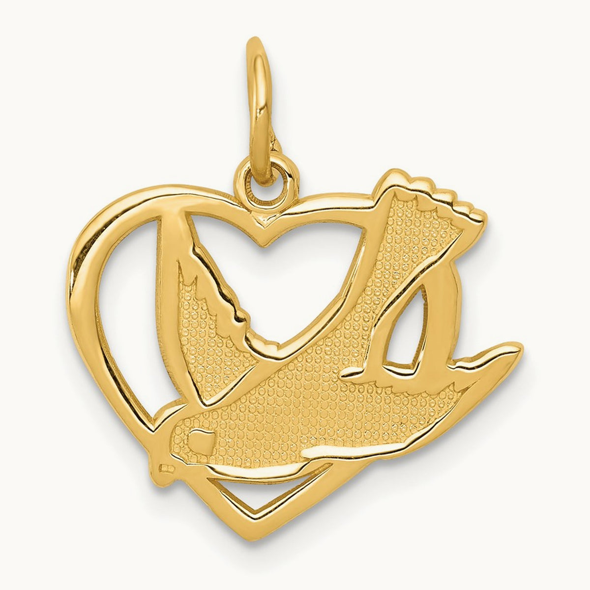 Peace Bird Charm, 14K
