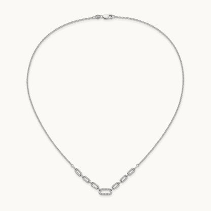 Fashion Link Necklace, 0.50 ct tw Lab-Grown Diamond — 14K White Gold
