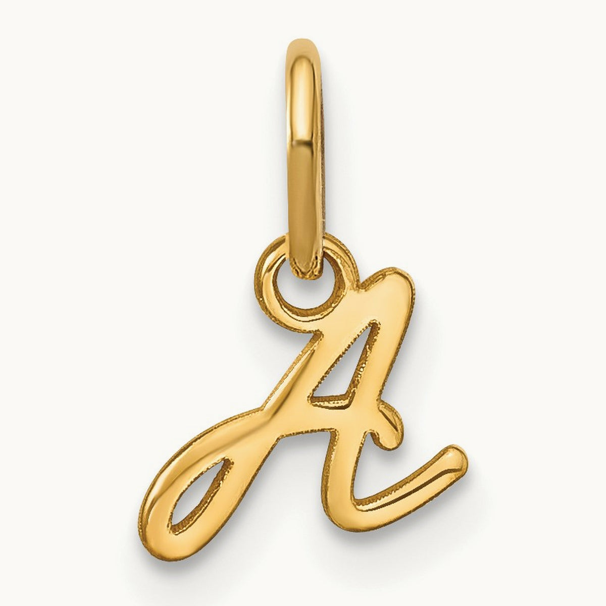 Upper case Initial Charm — 14K Yellow Gold, A