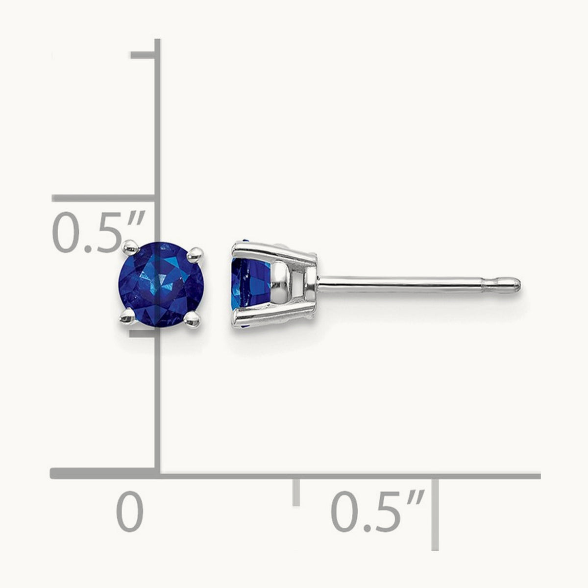 Sapphire Earrings, 14K White Gold