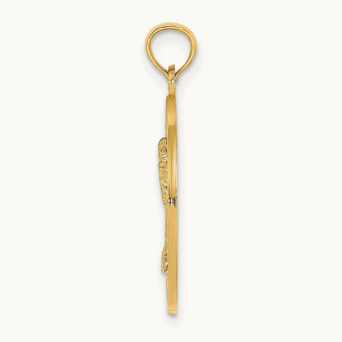KEY WEST w/Palm Tree Circle Charm, 14K