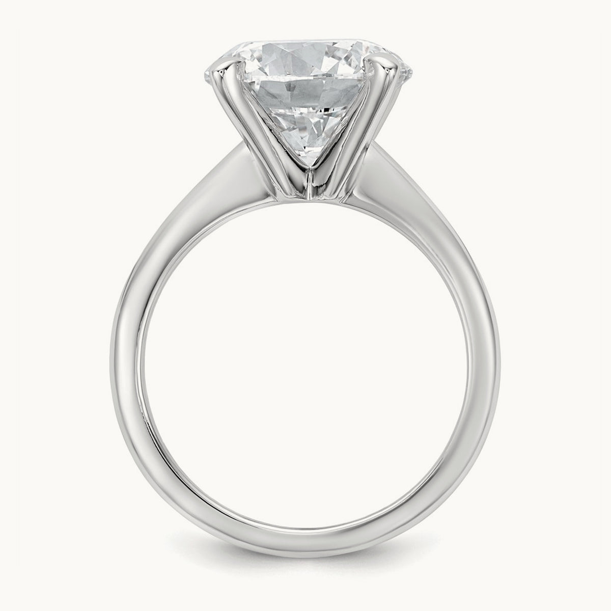 Round Solitaire Engagement Ring, 0.25-5.00 ct tw Lab-Grown Diamond — 5 ct, 14K White Gold
