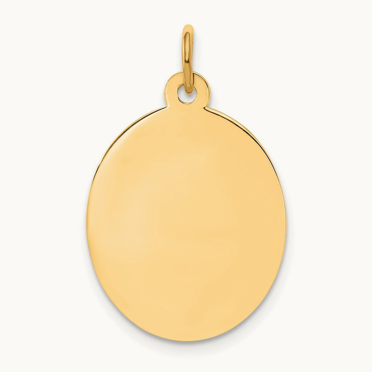 Plain .013 Gauge Engravable Oval Disc Charm — 26mm