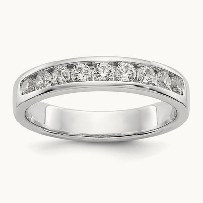 9- Stone Closed Channel Band Mounting, 2.4mm, 14K White Gold