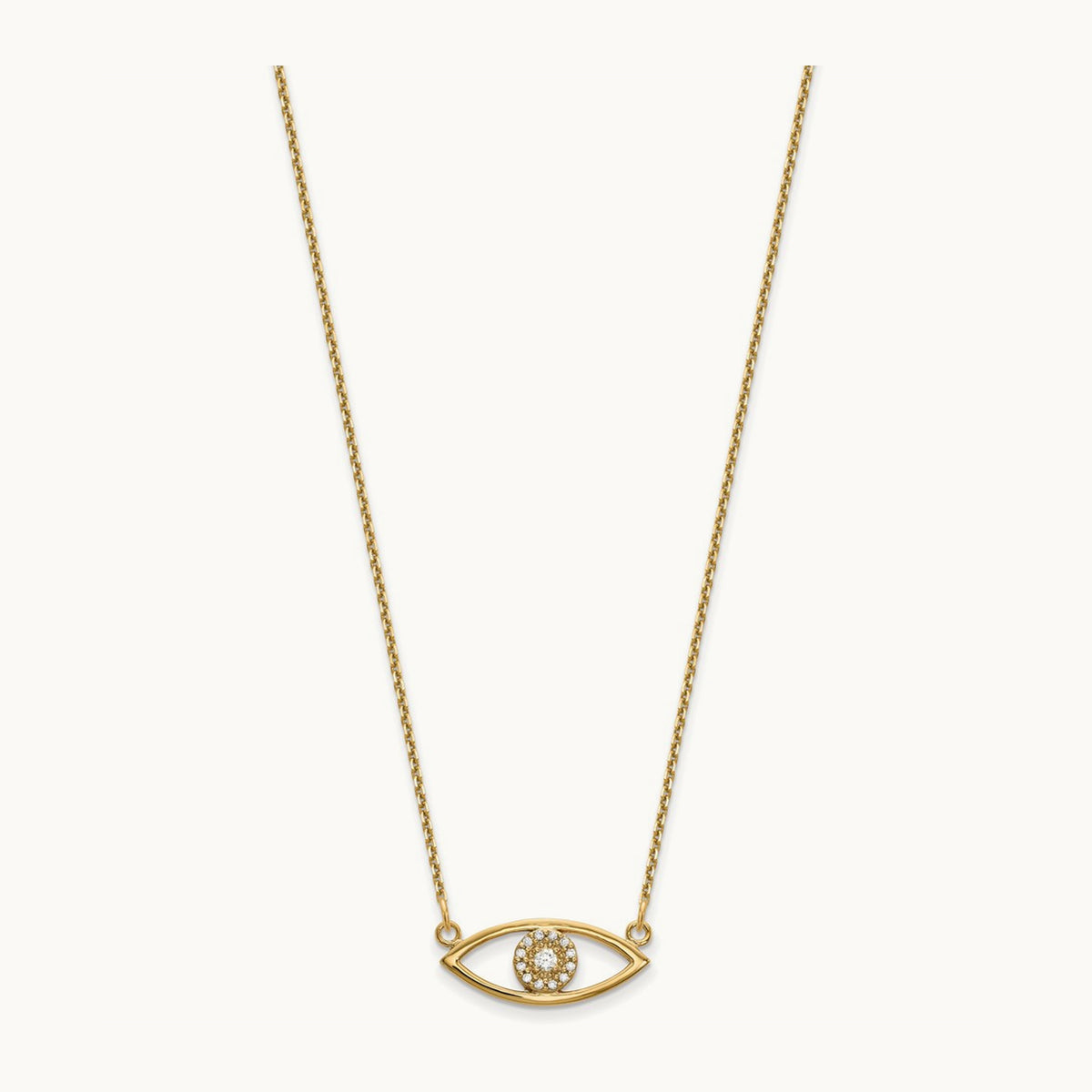 Small Necklace Diamond Evil Eye, 14K