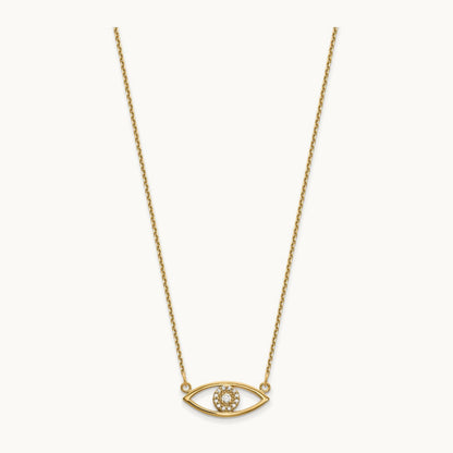 Small Necklace Diamond Evil Eye, 14K