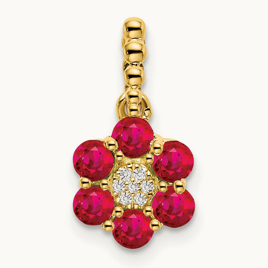 Ruby and Diamond Floral Pendant — photo set