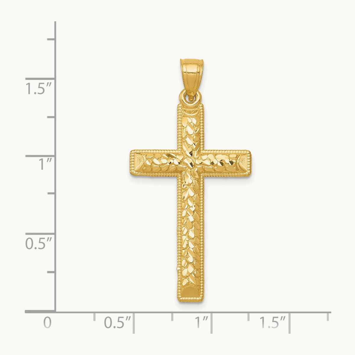 Diamond-cut Latin Cross Pendant — 40.1mm