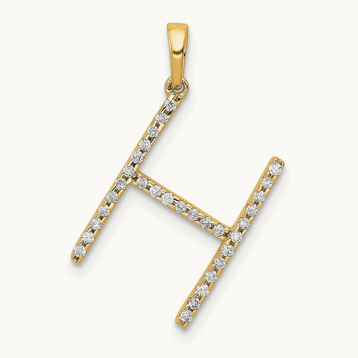 Diamond Letter H Initial Pendant, 14K