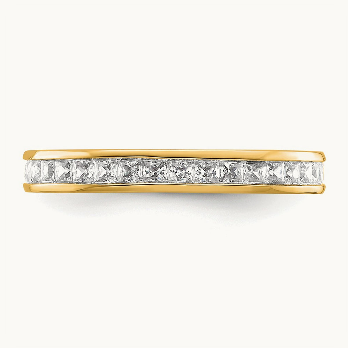 Polished 1ct Princess Channel Set Diamond Eternity Band, 14K
