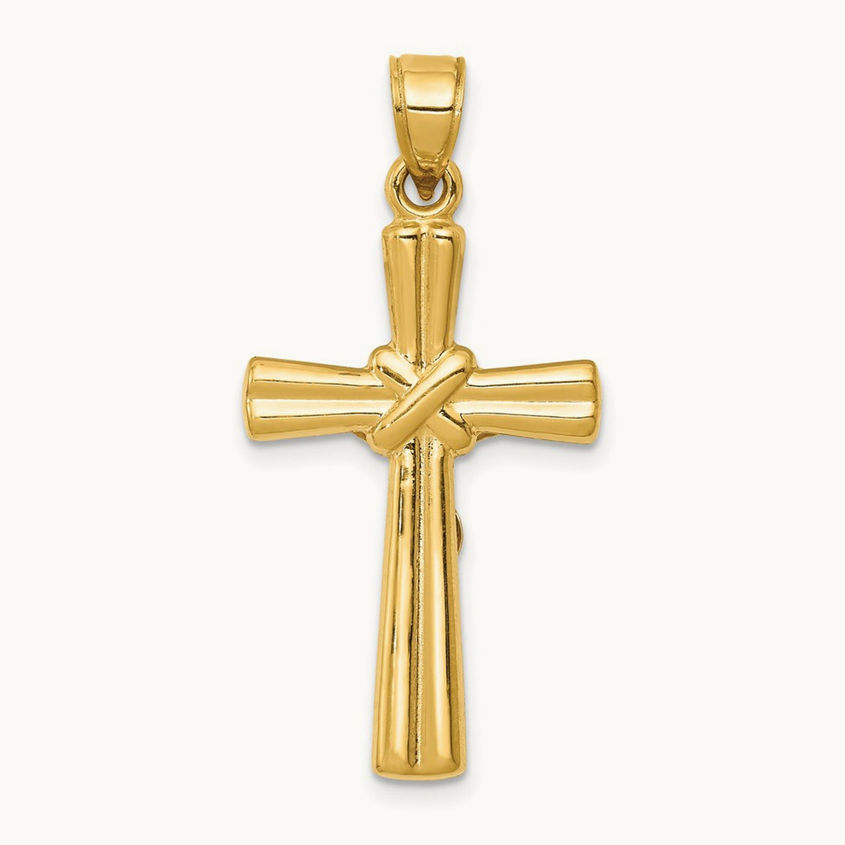 Reversible Crucifix Pendant — 14K Yellow Gold, 34mm