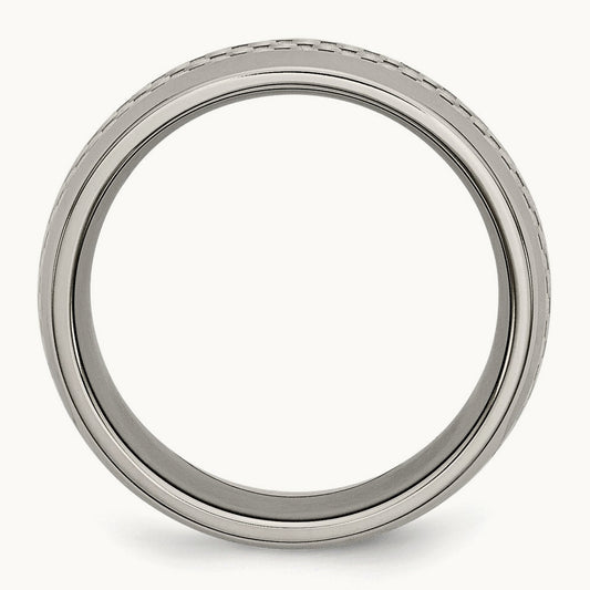 Polished w/Grey Carbon Fiber Inlay Band, 8mm, Titanium