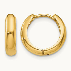 Polished Hinged Hoop Earrings — 14K Yellow Gold