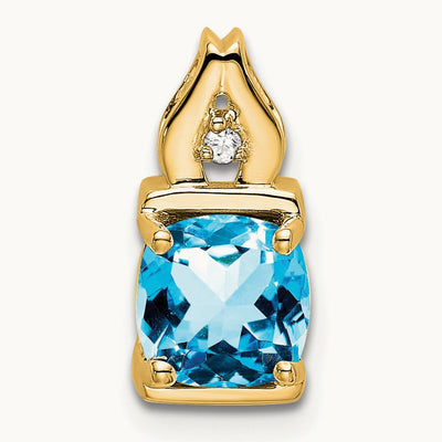 Blue Topaz and Diamond Pendant — photo set