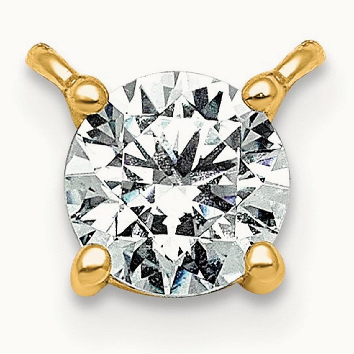 Four-Prong Solitaire Necklace, 0.50-4.00 ct tw Lab-Grown Diamond — 14K Yellow Gold