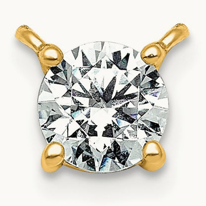 Four-Prong Solitaire Necklace, 0.50-4.00 ct tw Lab-Grown Diamond — 14K Yellow Gold