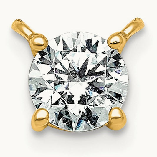 Four-Prong Solitaire Necklace, 0.50-4.00 ct tw Lab-Grown Diamond — 14K Yellow Gold