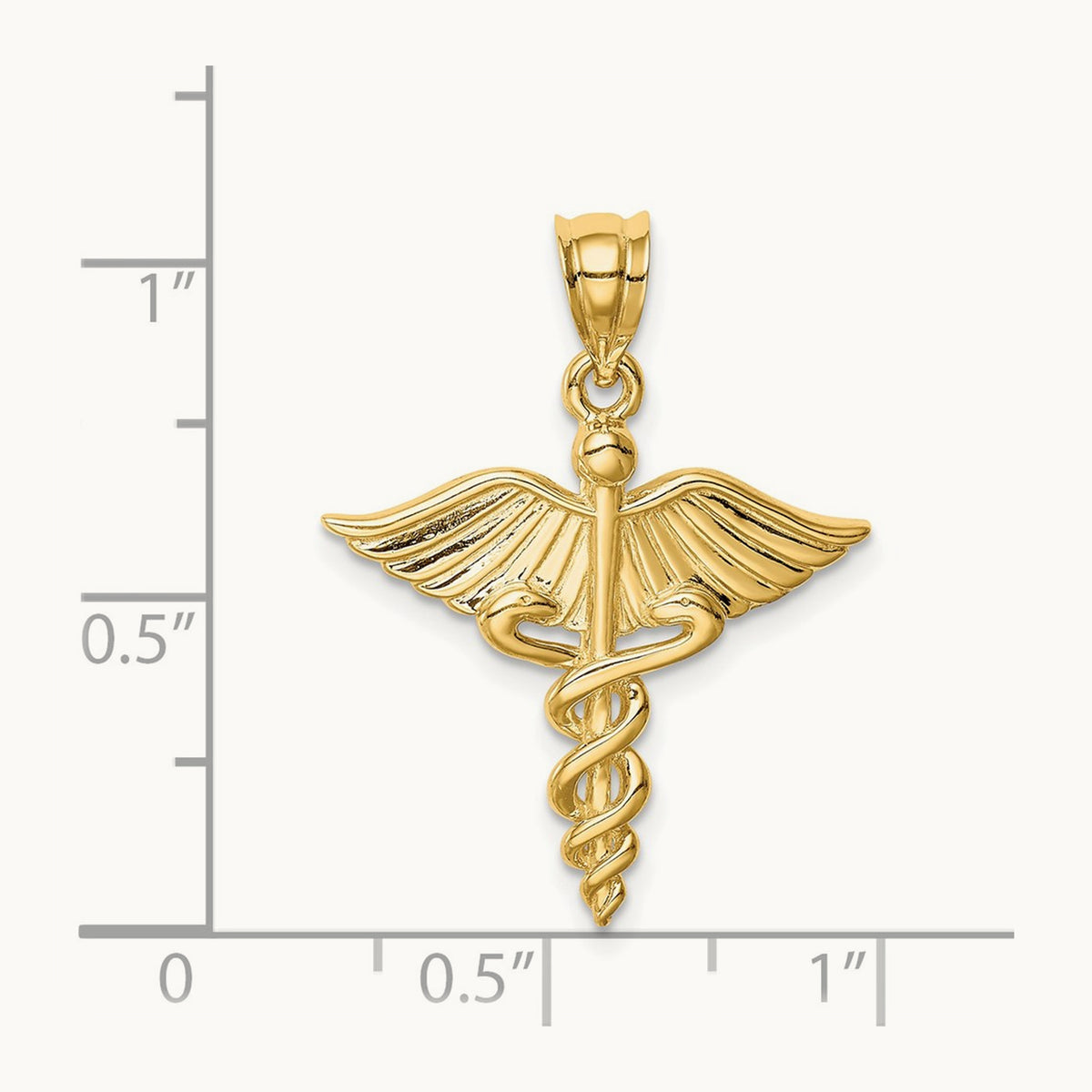 Polished 3-D Medical Pendant — 14K Yellow Gold