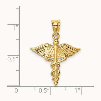 Polished 3-D Medical Pendant — 14K Yellow Gold