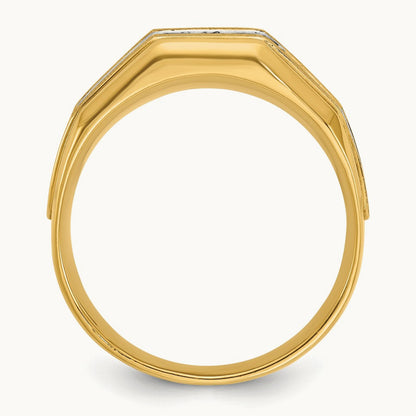 w/ White RH IBGoodman Men's Polished/Satin 5-Stone Diamond Ring, 14K