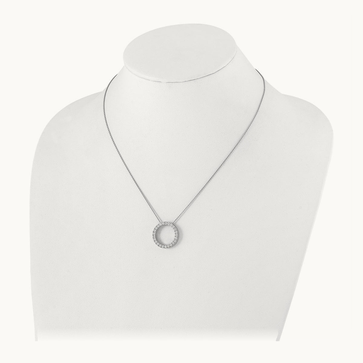 Diamond Circle 18 inch Necklace — 14K White Gold, 1 ct