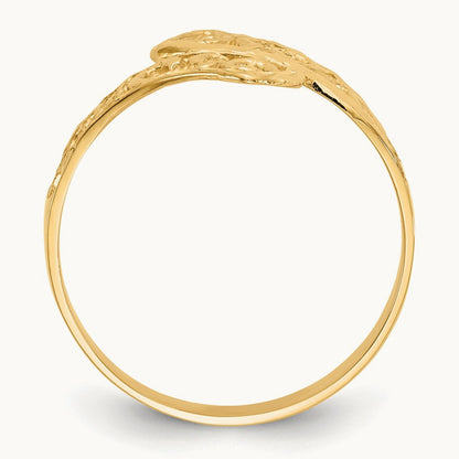By-pass Lace Diamond-cut Ring, 14K