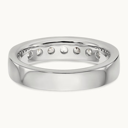 7-Stone Diamond Channel Band, 14K White Gold