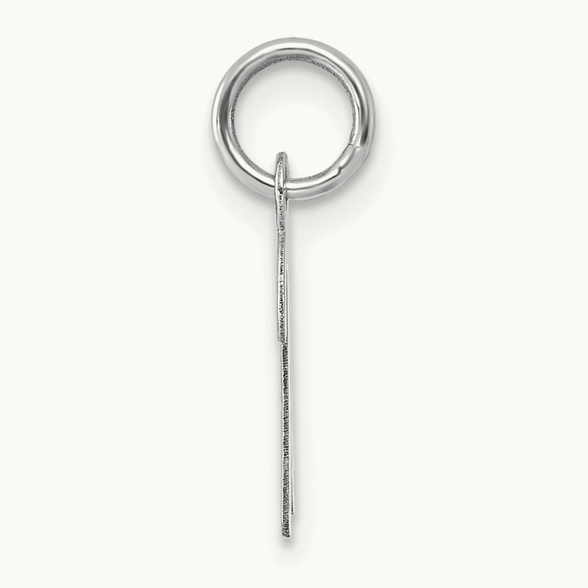 Small Script Letter K Initial Charm, 14K White Gold