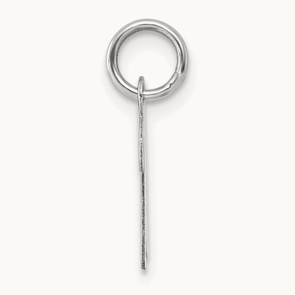 Small Script Letter K Initial Charm, 14K White Gold