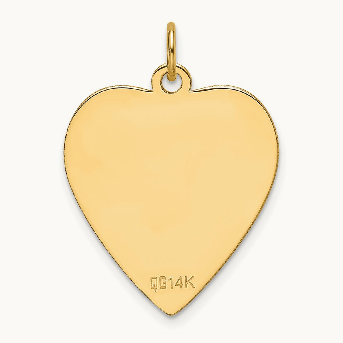 Plain .013 Gauge Engravable Heart Disc Charm — 28.8mm