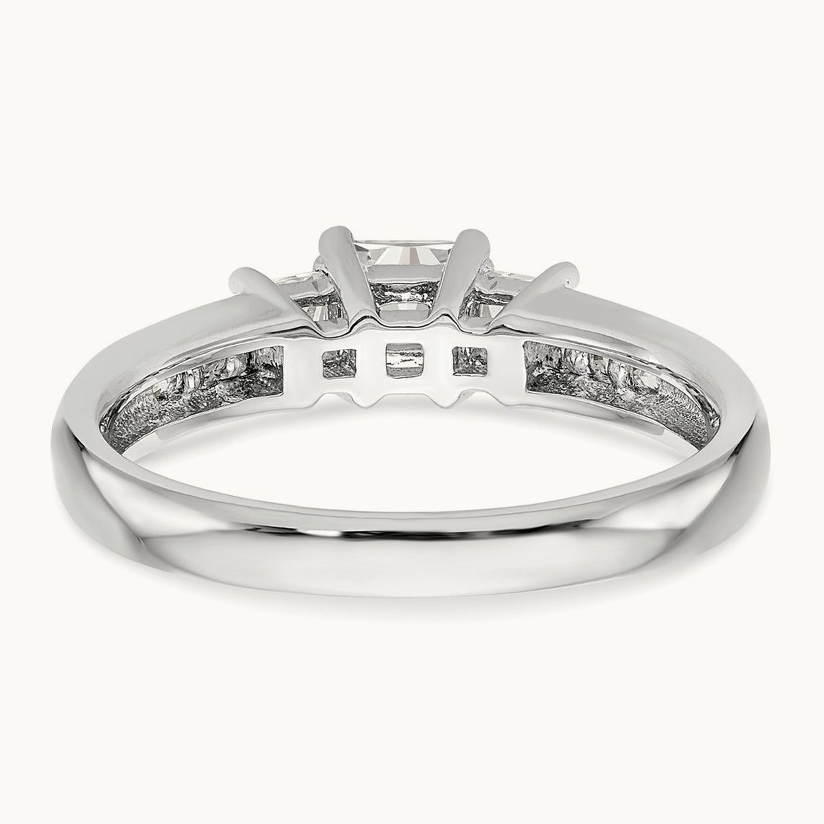 3-Stone Semi-Mount Engagement Ring, 0.10-0.25 ct tw — 1/7 ct, 14K White Gold