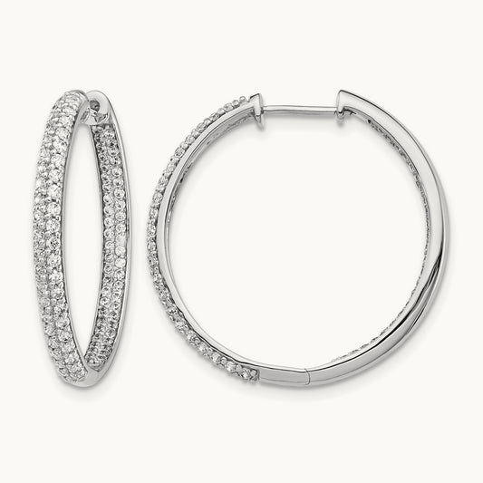 Diamond In/Out Hinged Hoop Earrings — 26mm