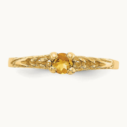 Madi K Citrine Birthstone Baby Ring, 3mm, 14K