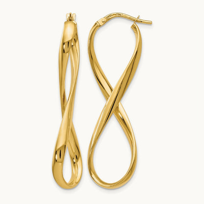 Polished Infinity Hoop Earrings, 14K — Leslie's