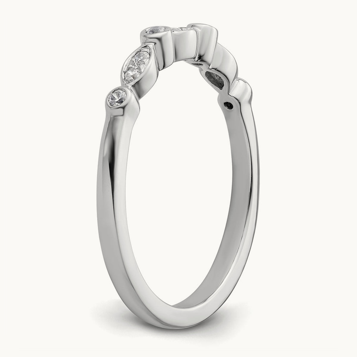 Diamond Wedding Band, 14K White Gold