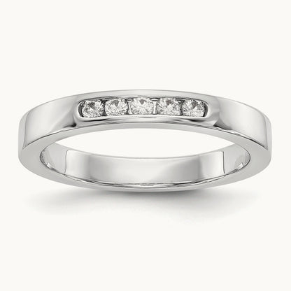 Setting: 5- Stone Closed Channel Band Mounting, 1.9mm — 14K White Gold