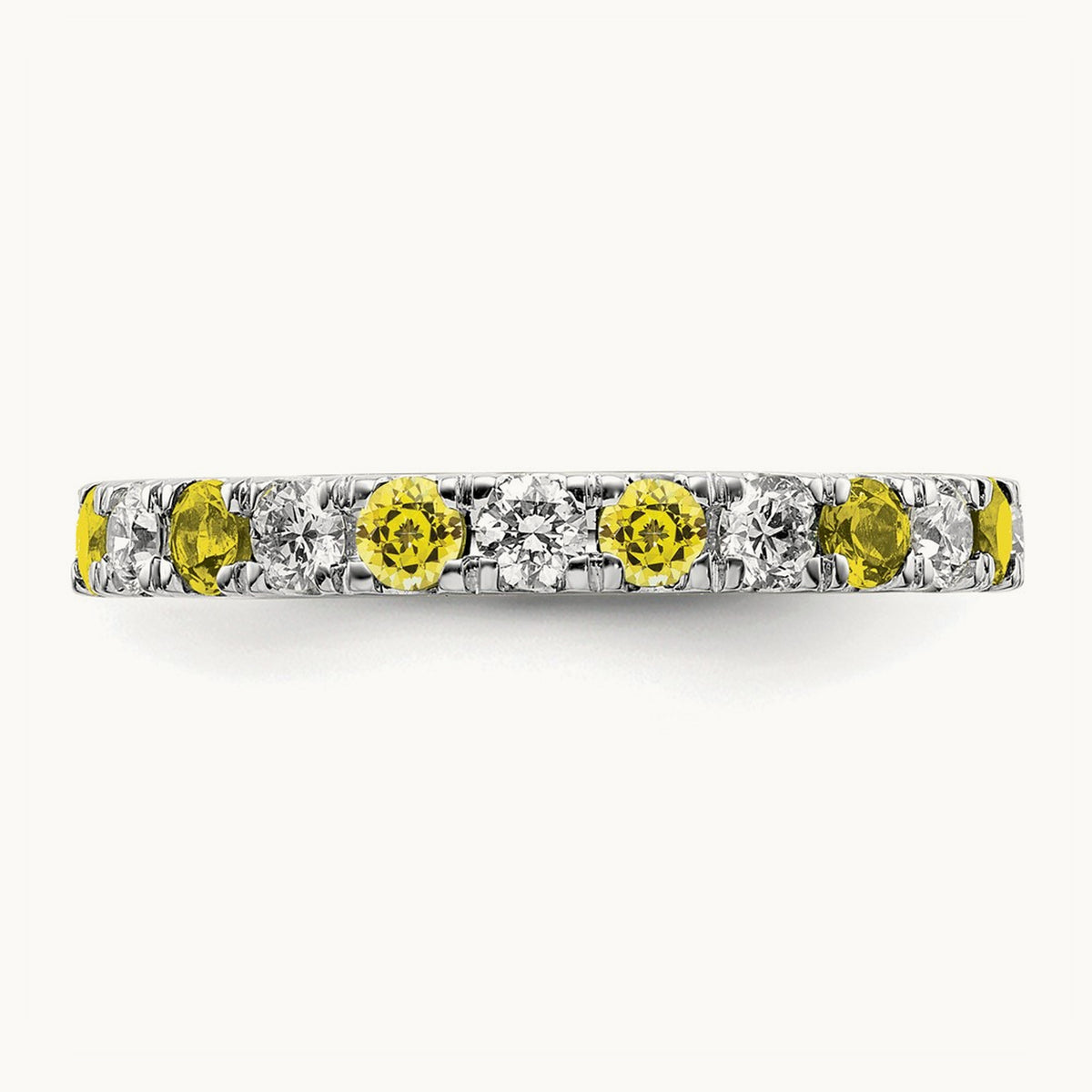 Created Yellow Sapphire Eternity Band — 14K White Gold, 2.65 mm