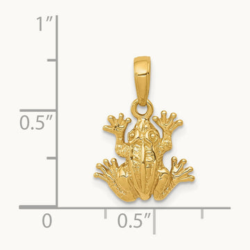 2-D Frog Pendant, 14K