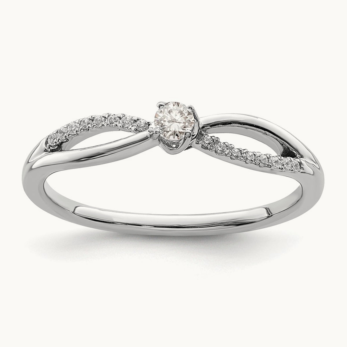 First Promise Petite Engagement Ring — 14K White Gold, 7