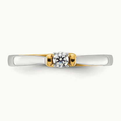 First Promise Polish Comp. Round Dia. Prom/Engagement Ring, 14K Two-tone