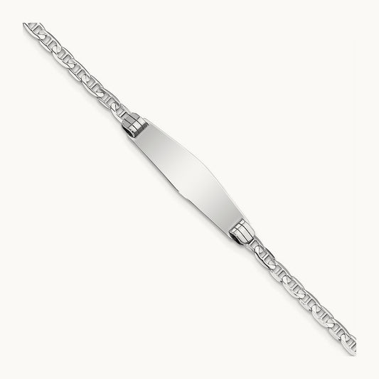 WG Soft Diamond Shape Anchor Link ID Bracelet, 14K