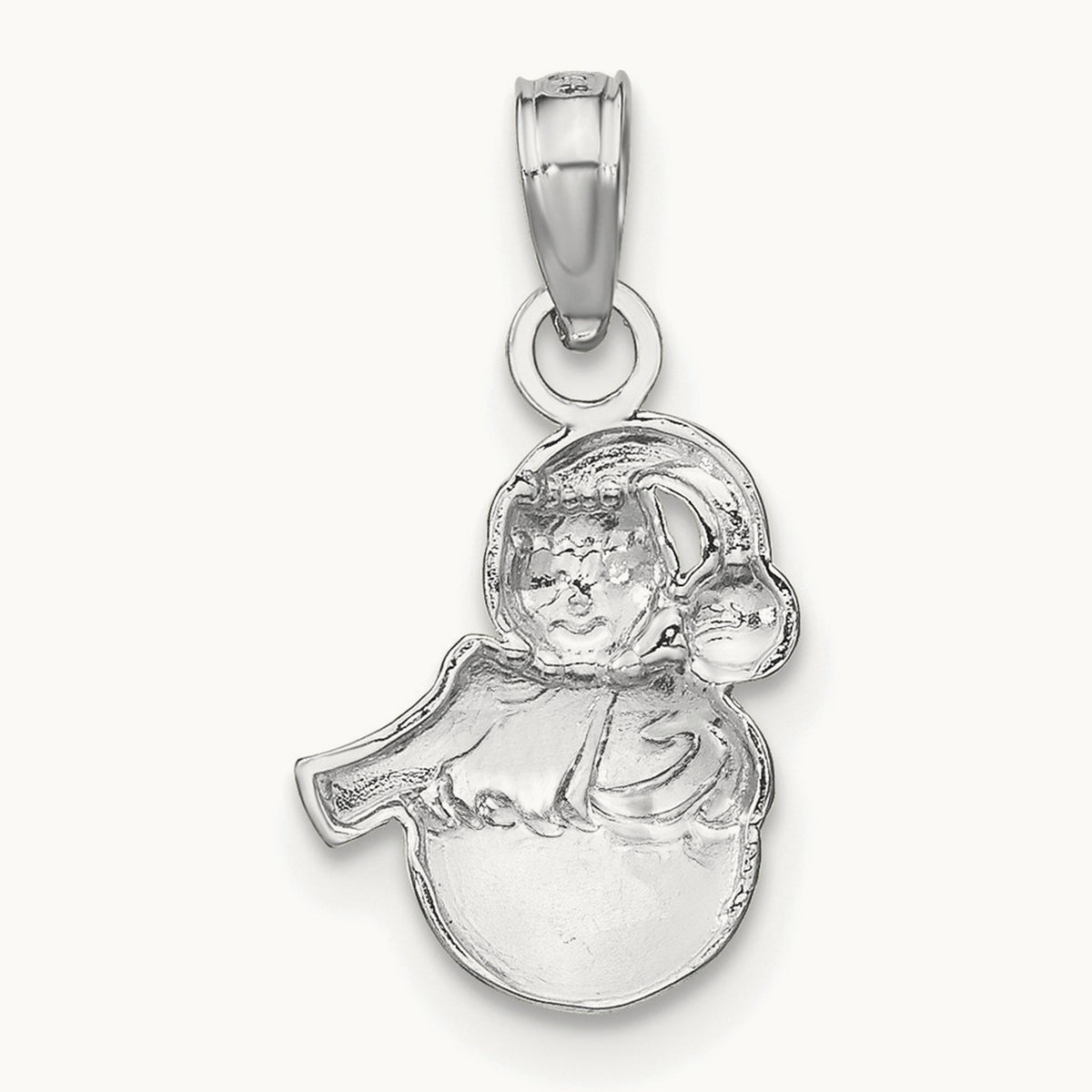 Snowman Charm — 14K White Gold