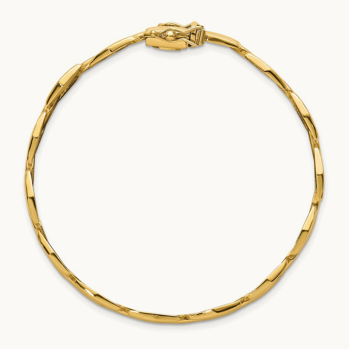 Polished Fancy Link Bracelet, 14K