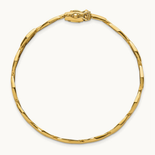 Polished Fancy Link Bracelet, 14K