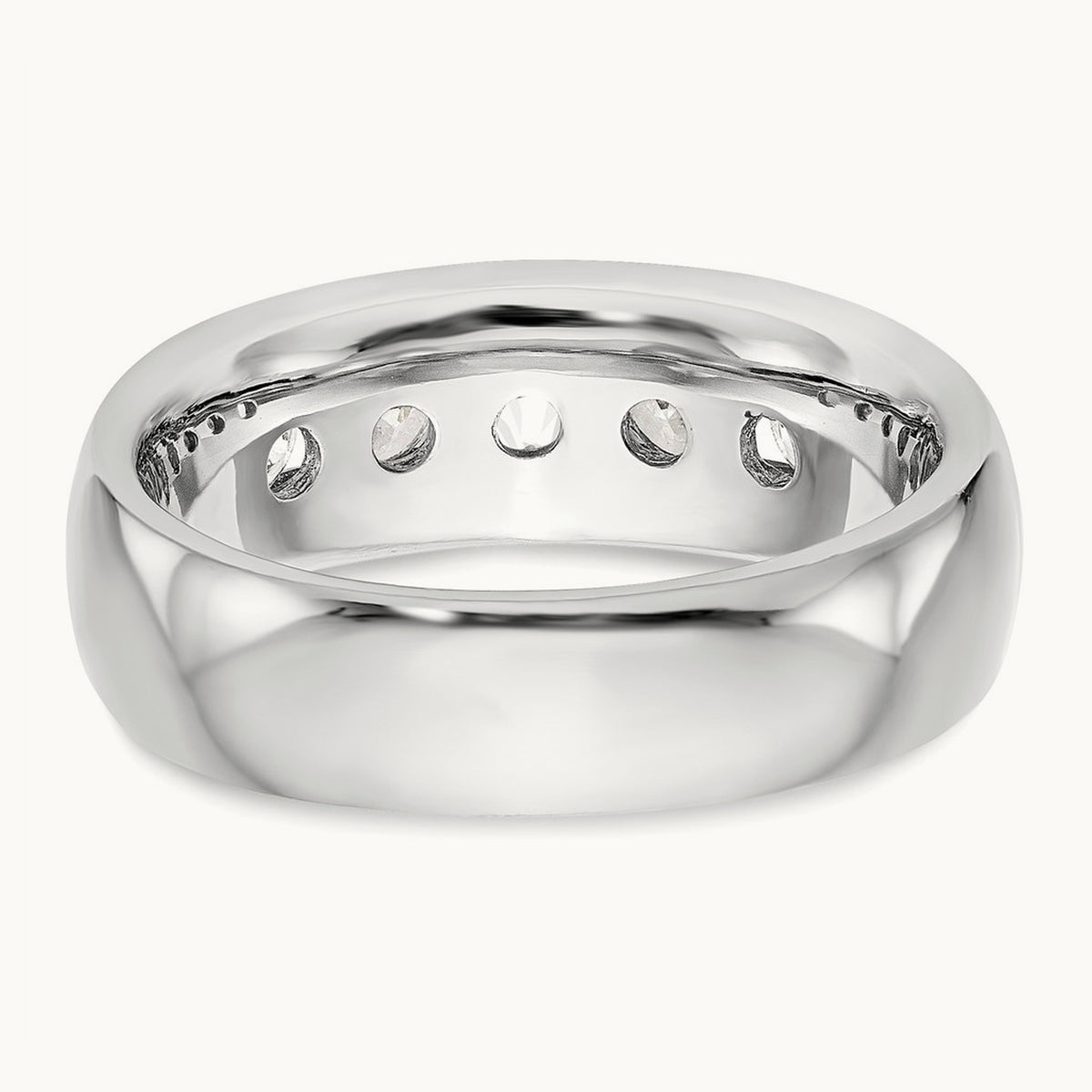 5-Stone Diamond Channel Band, 14K White Gold